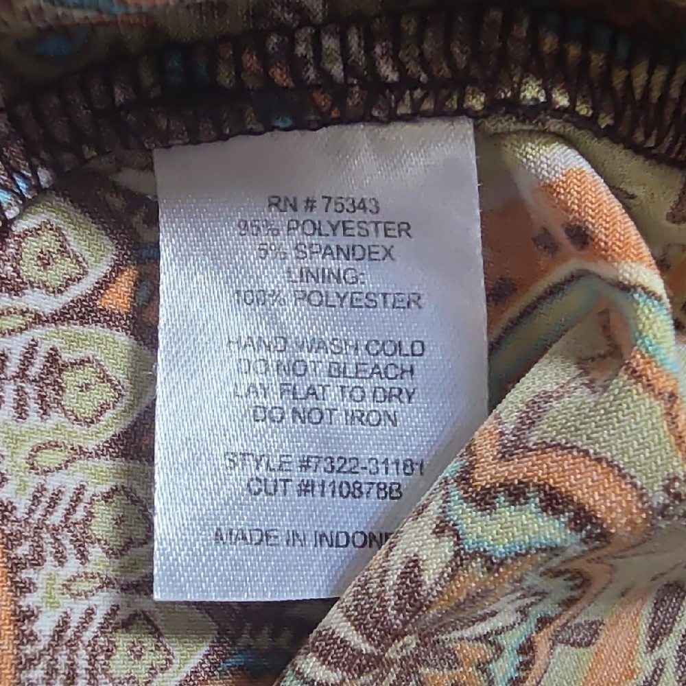 Saint Tropez West Orange, Turquoise and Brown Paisley Halter Maxi - Picture 8 of 9